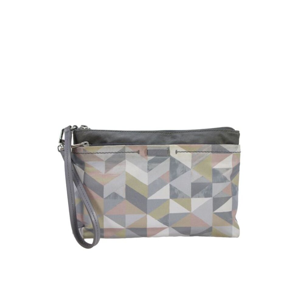 Tumi Womens Geometric Print Wristlet Handbag Multi Colored
